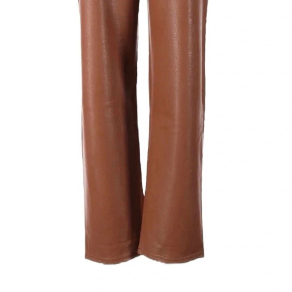 Commando Faux Leather Paperbag Waist Pants Brown Cocoa Tie Belt High Rise NWT S